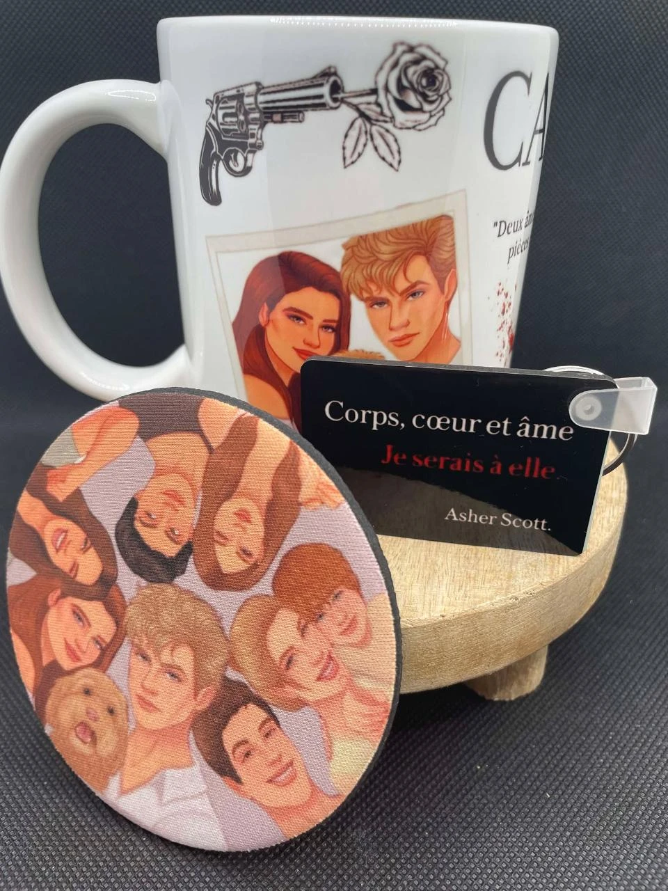 🎁 Conjunto de Caneca – Caneca + Chaveiro + Sousplat – Captive 🖤📖 – photo 2